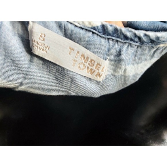 Tinsel Town Women's Blue & White 100% Polyester V-Neck Strappy Romper Dress S - Picture 6 of 9